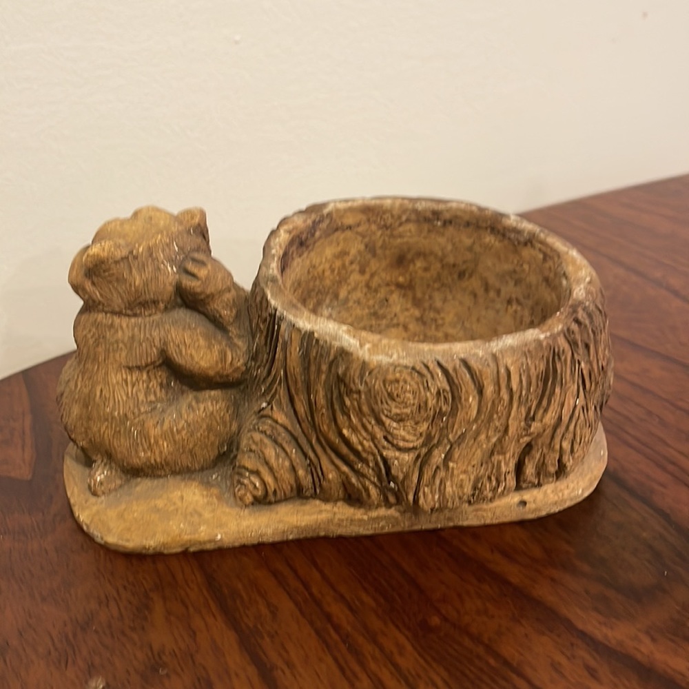Vintage 70s Woodland Whimsical Friendly Bear Planter - Picture 5 of 12